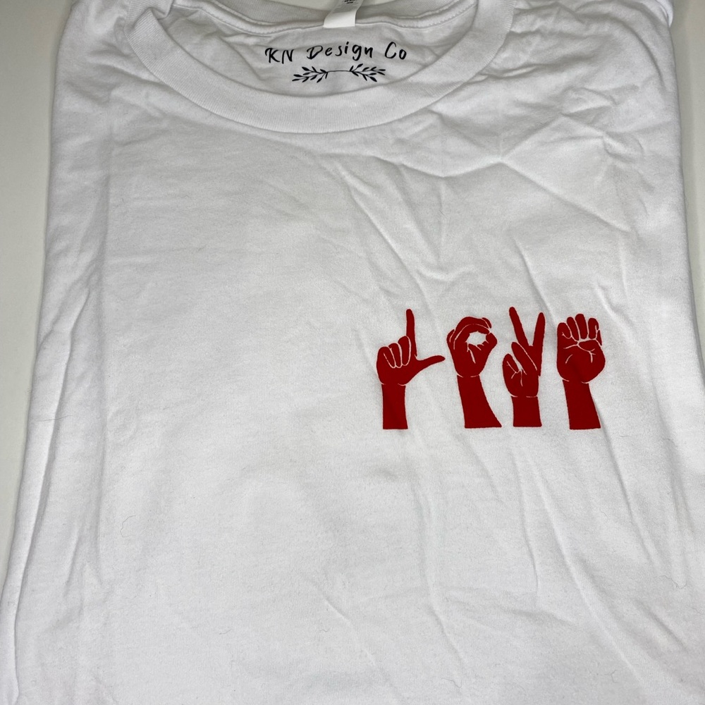 HANDMADE BRAND NEW Love ASL shirt